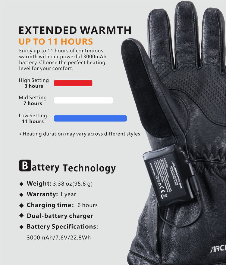 This picture shows that the battery specifications and performance of the “Polar Baron” glove are excellent.