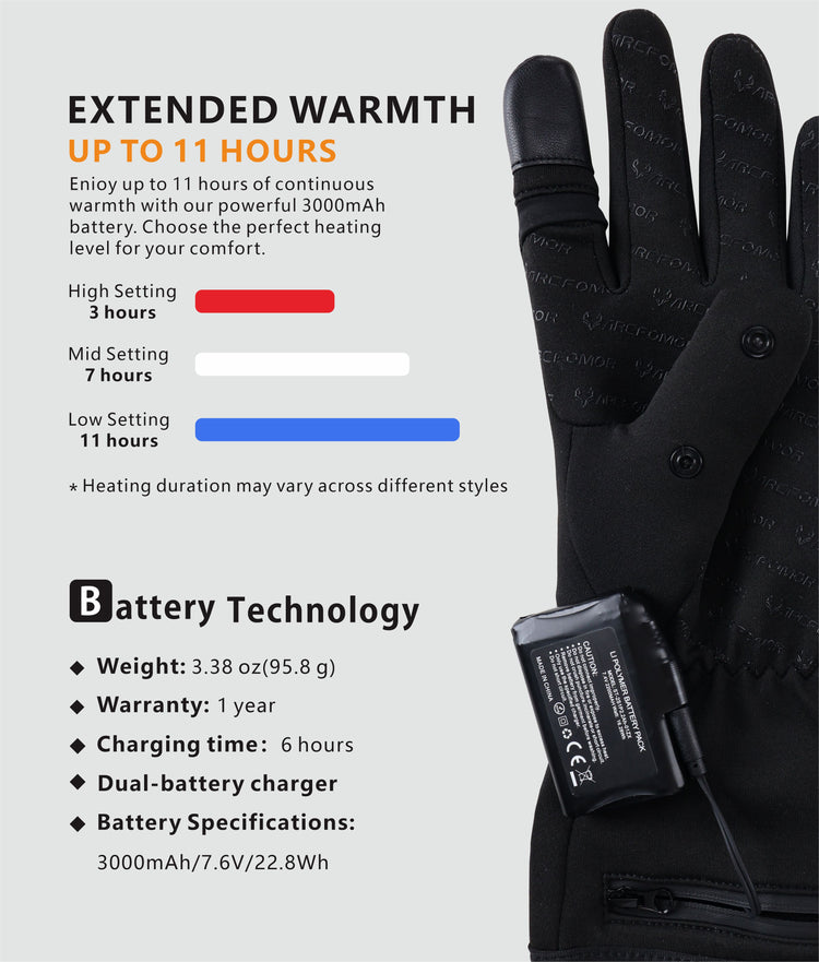 This picture shows that the battery specifications and performance of the “Spider silk” glove are excellent.